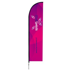 Bedrukte Beachvlag – Magenta – 67 x 210 cm